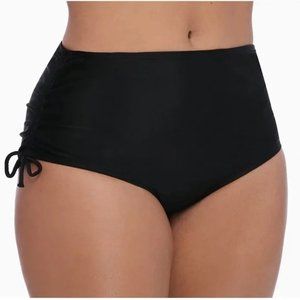NEW SO Juniors Bikini Swim bottom with side tie high waisted ruched Black NWT 3X